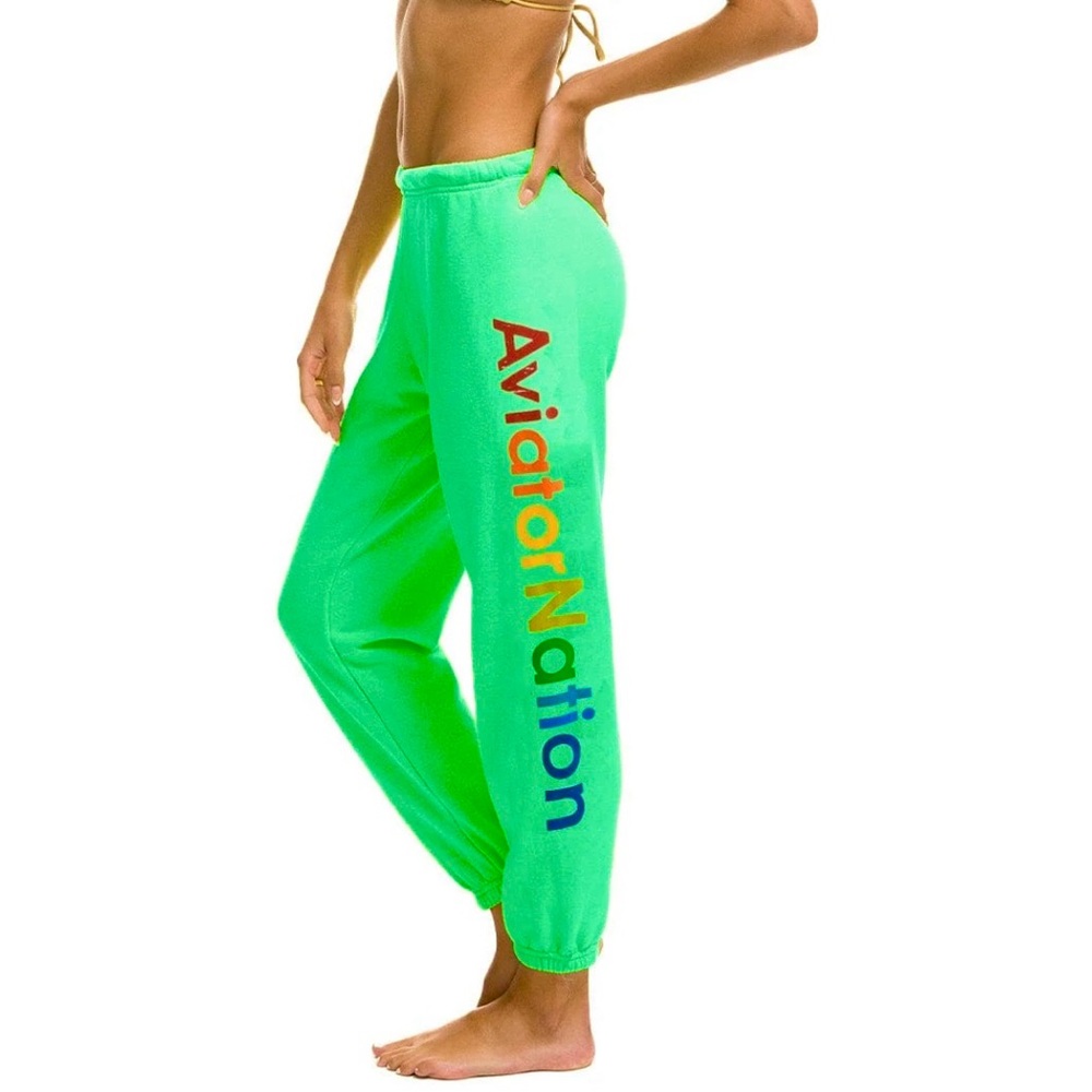 Aspen Ski Logo sweatpants lime